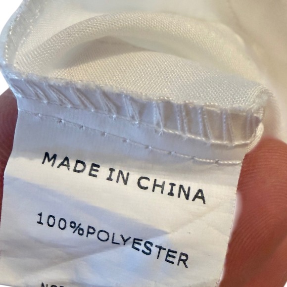 Womens L White Maxi Dress Floral Swiss Dot Tiered Ruffle Sleeve Cottage Prairie - Picture 9 of 11